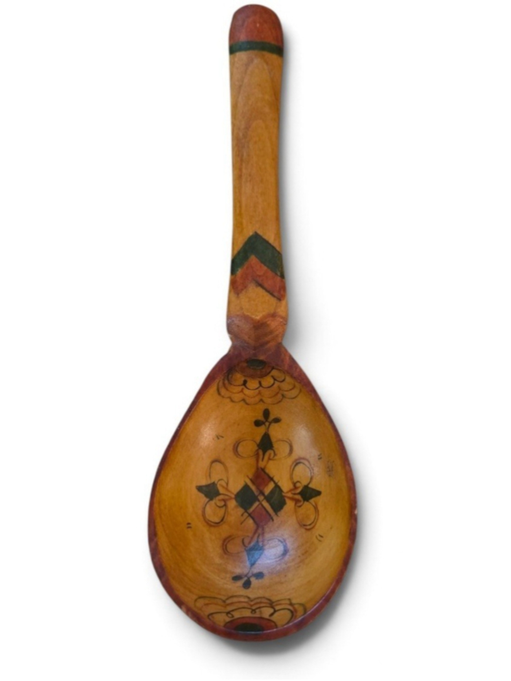 Vintage Hand Painted Wooden Folk Art Spoon